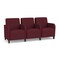 Lesro Siena Lounge Reception 3 Seat Tandem Seating, Black, OH Wine Upholstery SN3103 - alternate 1